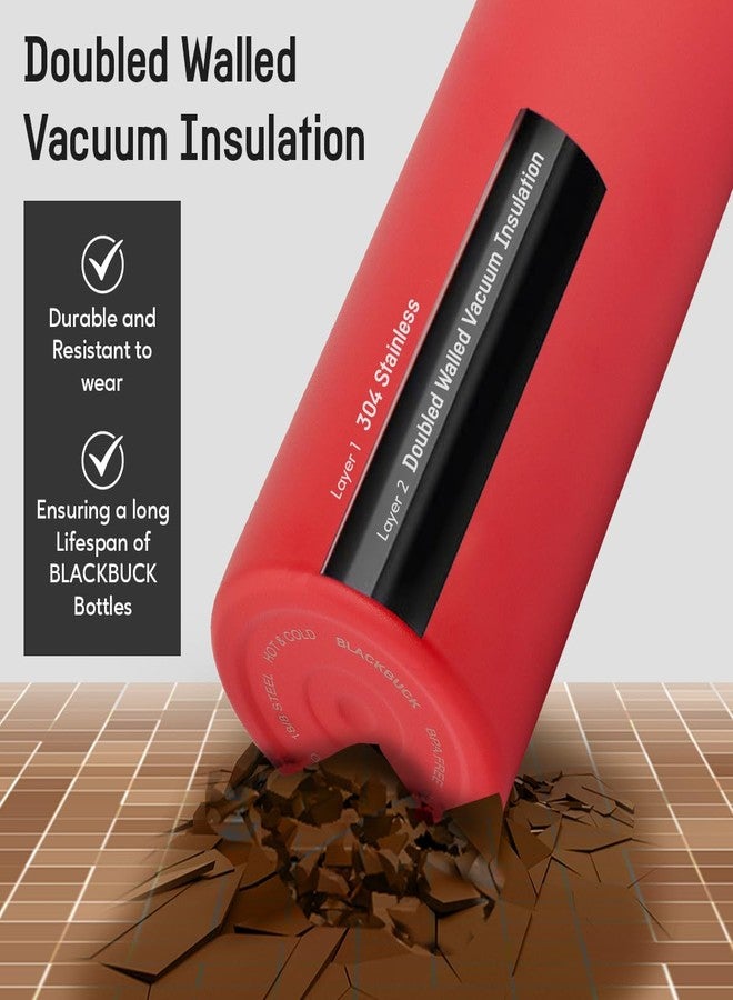 BLACKBUCK Stainless Steel Vacuum Insulated Water Bottle Flask - 750ml | 24H Hot & Cold | Leak-Proof, Rust-Proof | Office, Gym, Travel | Free Sipper Cap (Red) - Image 5